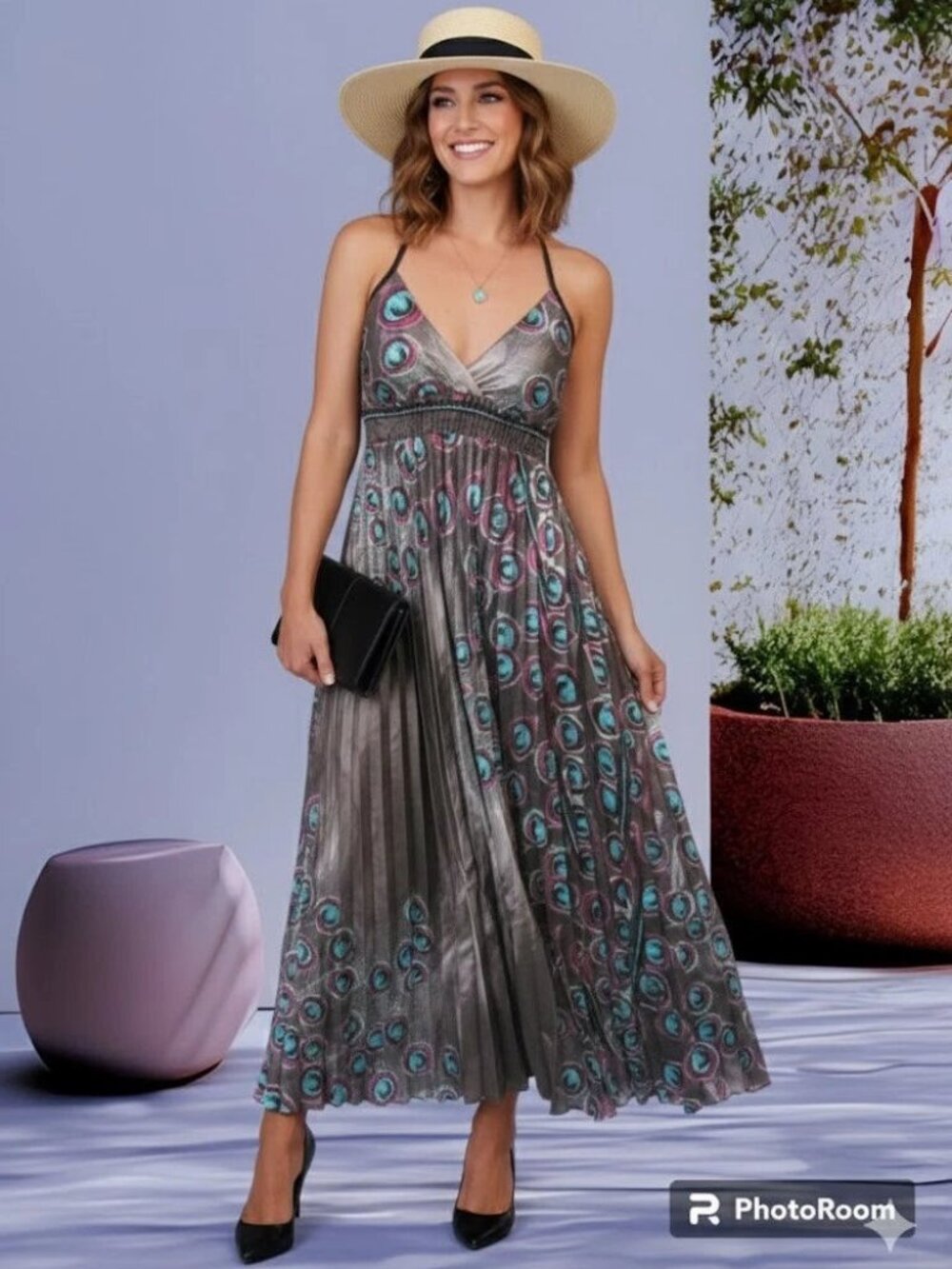 NH LADIES PLEATED MAXI SUNDRESS NWT